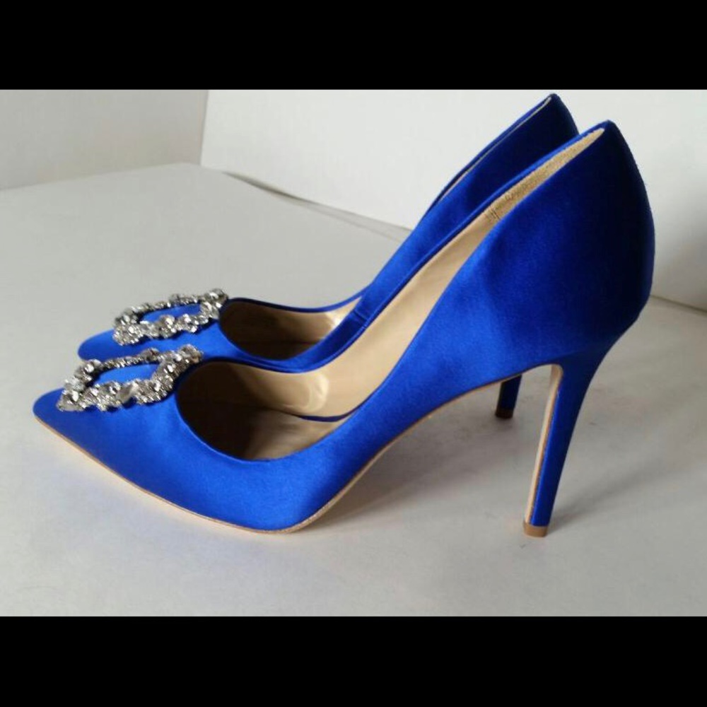 Badgley Mischka Women's Cher Pump, Blue, 8.5 M US